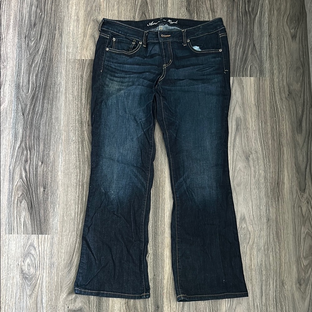 American Eagle Outfitters Blue Flare Wide Leg Jeans